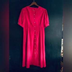 Elegant Pink Button-Down Dress